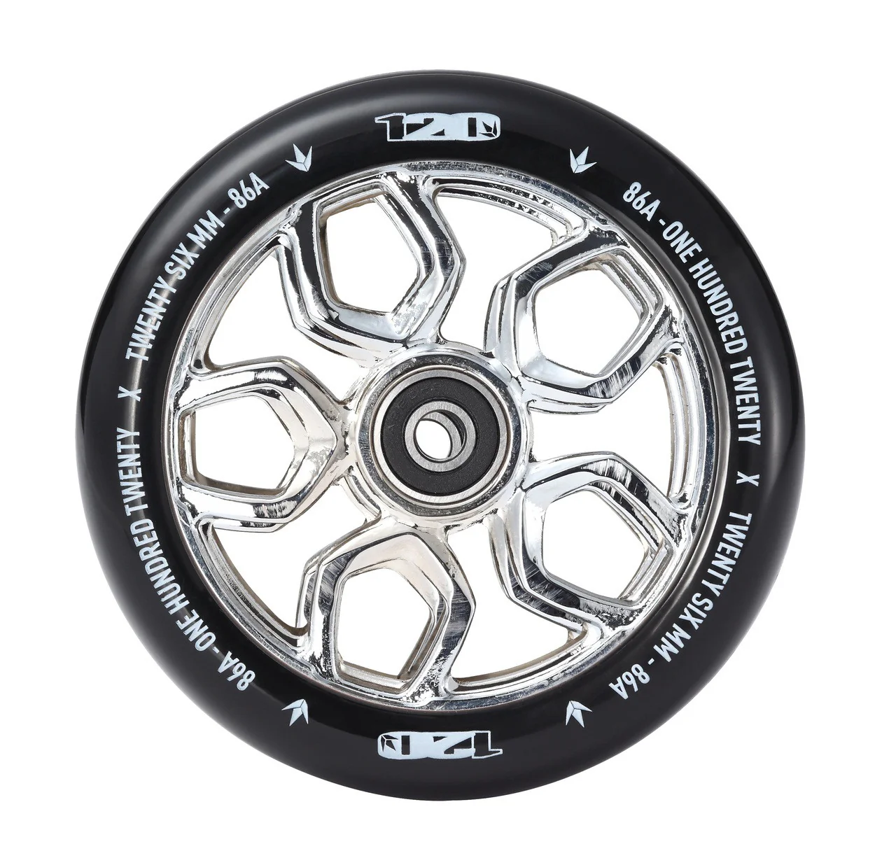 1538-envy-scooter-wheel-lambo-120mm-chrome-black-pair-1.webp Envy Scooter Wheel Lambo 120mm - Chrome/Black (Pair)