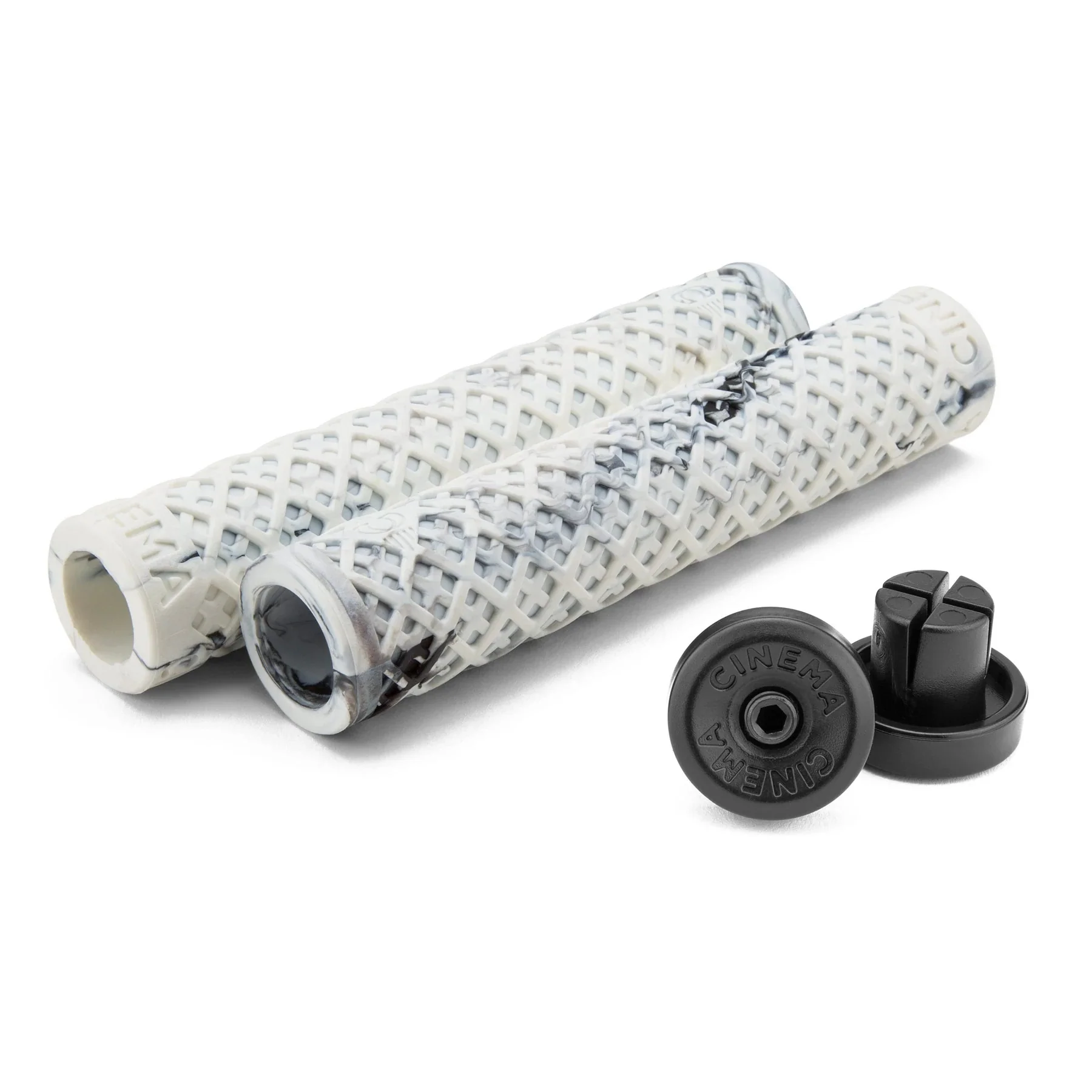 3707-cinema-bmx-interlace-grips-white-black-splash-1.webp Cinema BMX Interlace Grips - White/Black Splash