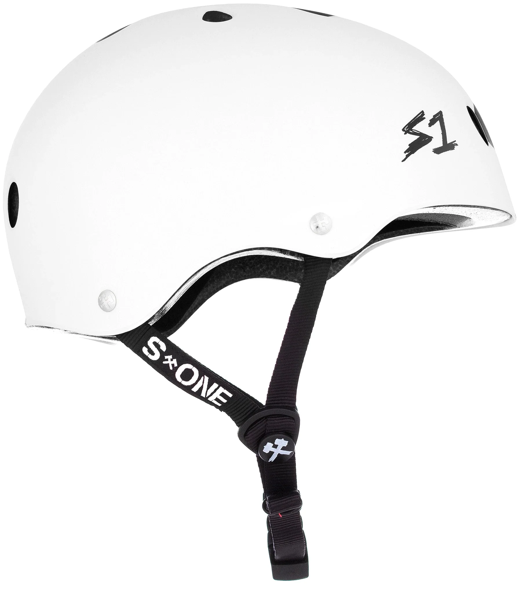 3889-s1-lifer-helmet-white-gloss-black-stripes-2.webp S1 Lifer Helmet - White Gloss/Black Stripes