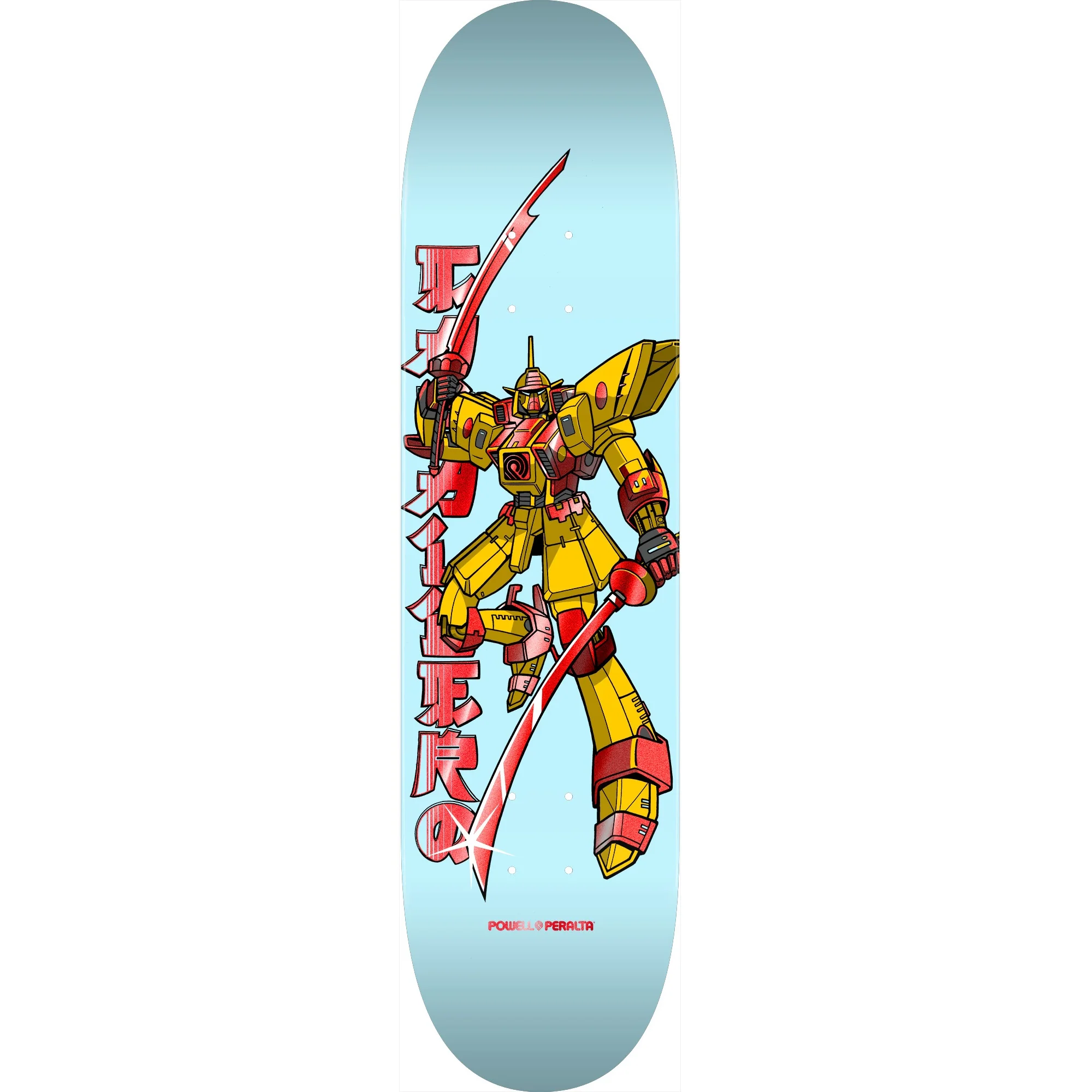 5632-powell-peralta-steve-caballero-gundam-skateboard-deck-8.5-light-blue-red-foil-1.webp Powell Peralta Steve Caballero Gundam Skateboard Deck - 8.5″ Light Blue/Red Foil