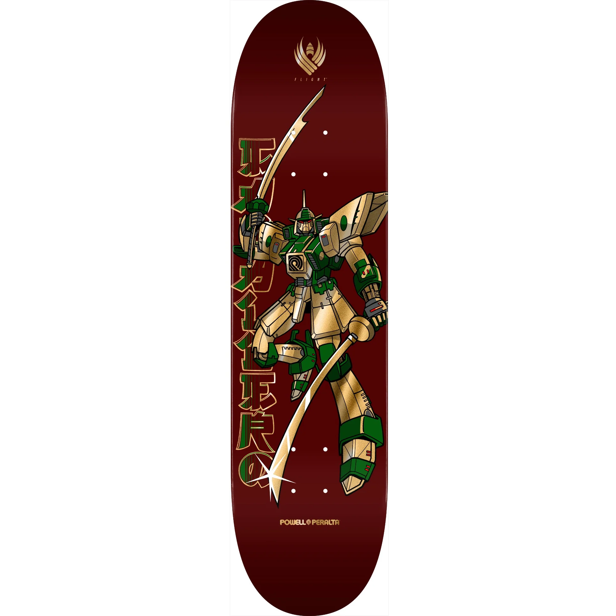 5633-powell-peralta-steve-caballero-gundam-flight-skateboard-deck-8.25-burgundy-gold-foil-1.webp Powell Peralta Steve Caballero Gundam Flight Skateboard Deck - 8.25″ Burgundy/Gold Foil