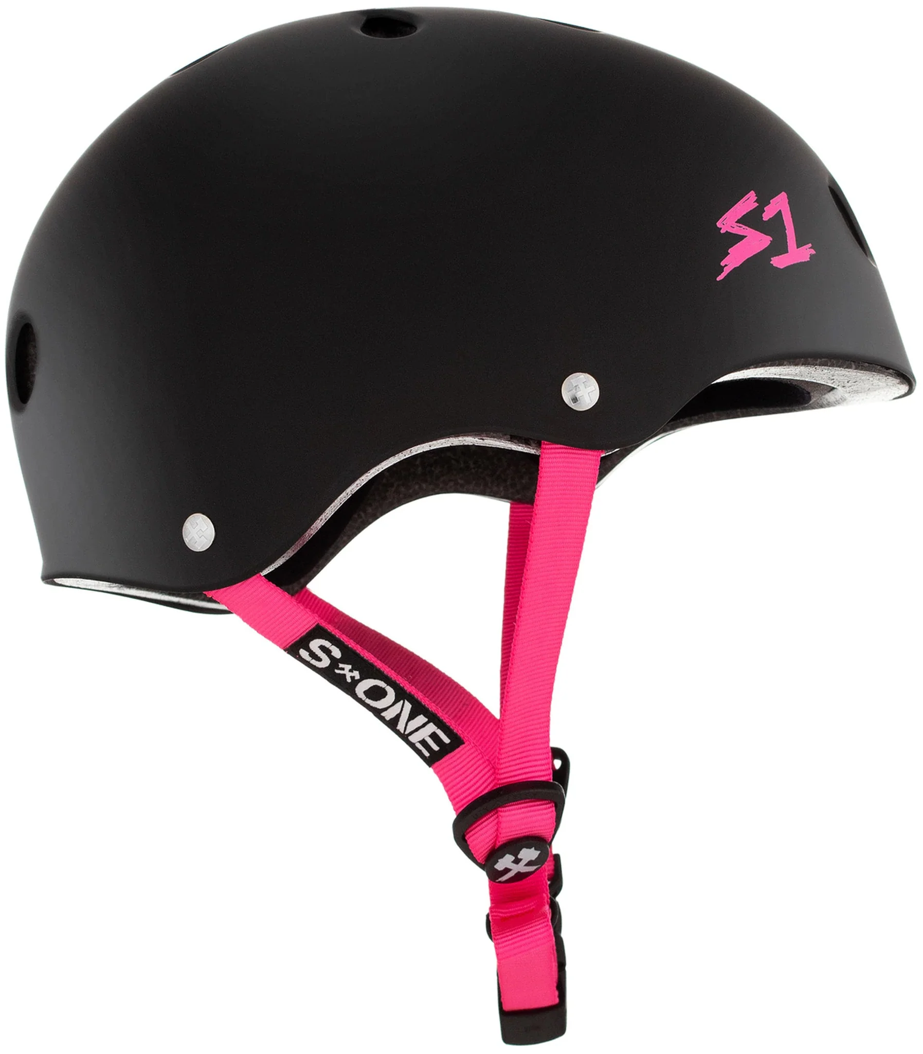 988-s1-lifer-helmet-black-matte-pink-straps-3.webp S1 Lifer Helmet - Black Matte/Pink Straps
